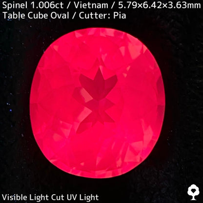 ベトナム産スピネル1.006ct★パパラチァカラーの見事な1ctアップ美結晶の煌めき止まらない