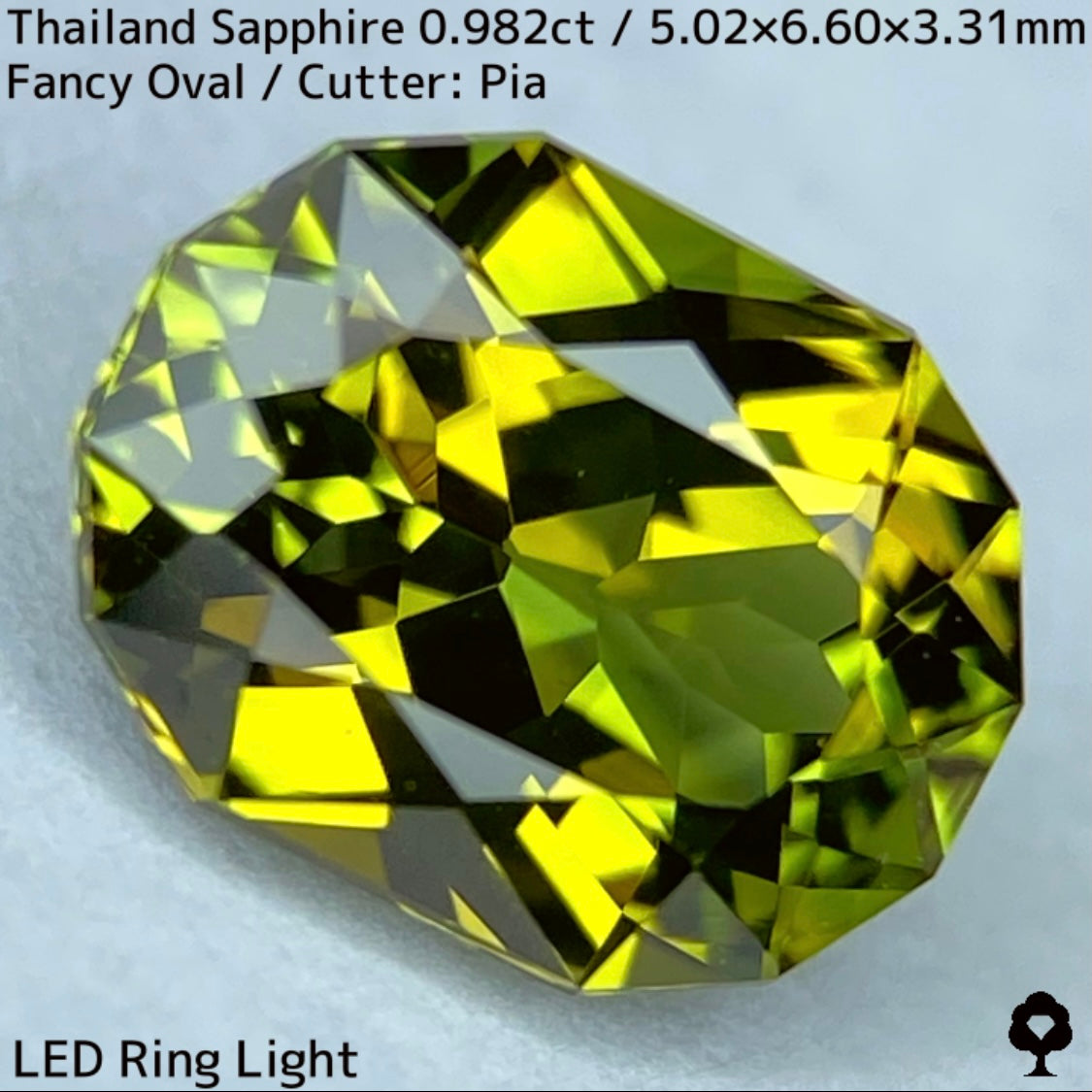 タイ産グリニッシュイエローサファイア0.982ct★発色の良いライムカラーのパーティ感がたまらない