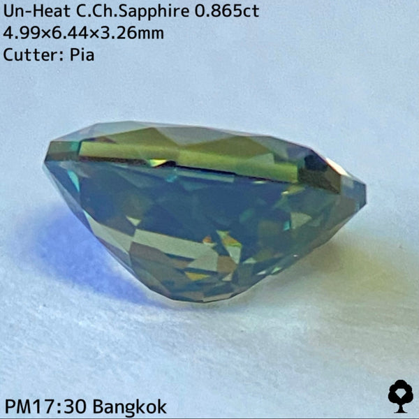 激渋カッコいいカーキの地色がピンキッシュパープルに変化★非加熱カラーチェンジサファイア0.865ct