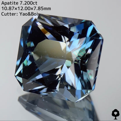 【激レアカラー】グリニッシュなブルーと強いコントラストの渋カッコいい逸品★アパタイト7.200ct