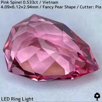 【お客さま専用】ベトナム産ピンクスピネル0.533ct★ツボミのような色だまり感美しいパパラチァカラーのペアシェイプ★ZB8枚ご利用