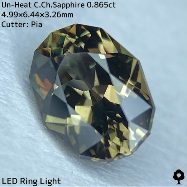 激渋カッコいいカーキの地色がピンキッシュパープルに変化★非加熱カラーチェンジサファイア0.865ct