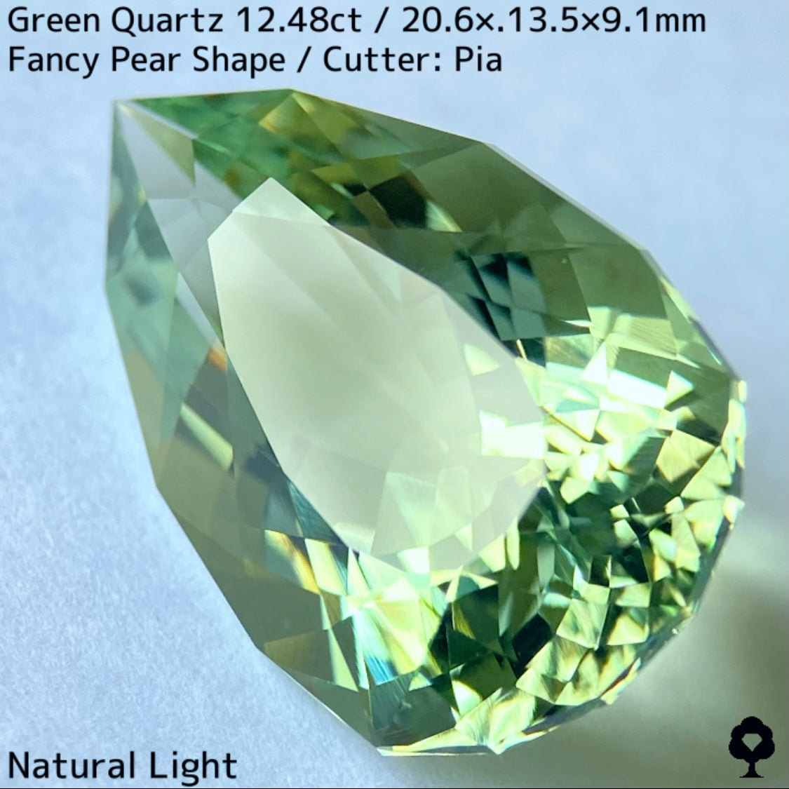 グリーンクォーツ12.48ct★圧倒的煌めきを放つ美結晶巨石はプリズムファイアー楽しめる