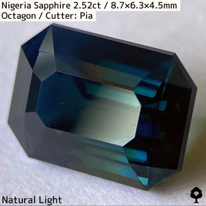 ナイジェリア産サファイア2.52ct★ダークシルキーインディゴカラーに潜むグリーンやイエローが奥深く美しい