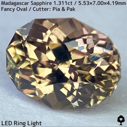 マダガスカル産サファイア1.311ct★ダンディな多色感たまらない成長が絵画のような一石