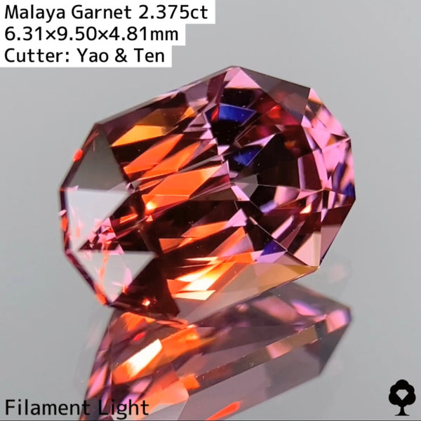 新カットカプセルシザース！色、透明度、カットが揃った マラヤガーネット 2.375ct