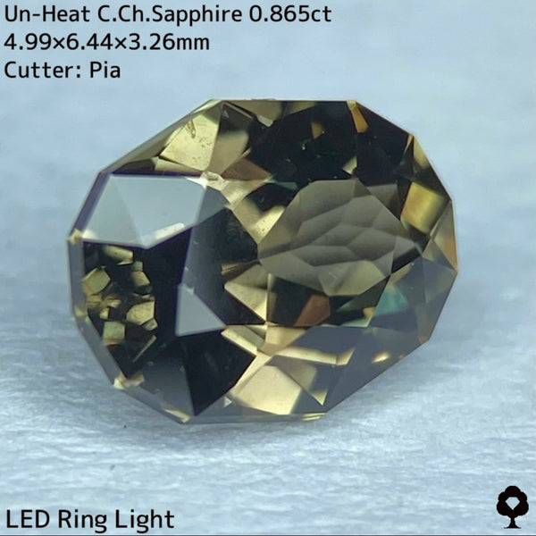 激渋カッコいいカーキの地色がピンキッシュパープルに変化★非加熱カラーチェンジサファイア0.865ct
