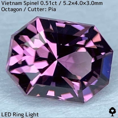 ベトナム産スピネル0.51ct★ファイアー溢れる深みあるパープリッシュピンクの美結晶