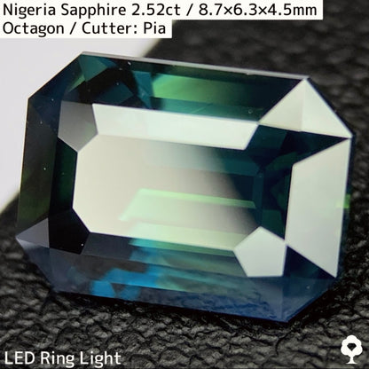 ナイジェリア産サファイア2.52ct★ダークシルキーインディゴカラーに潜むグリーンやイエローが奥深く美しい