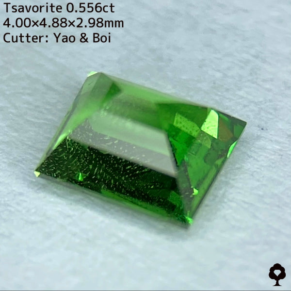 癒される鮮やかグリーンのシンプルバゲット★ツァボライト(グリーンガーネット)0.556ct