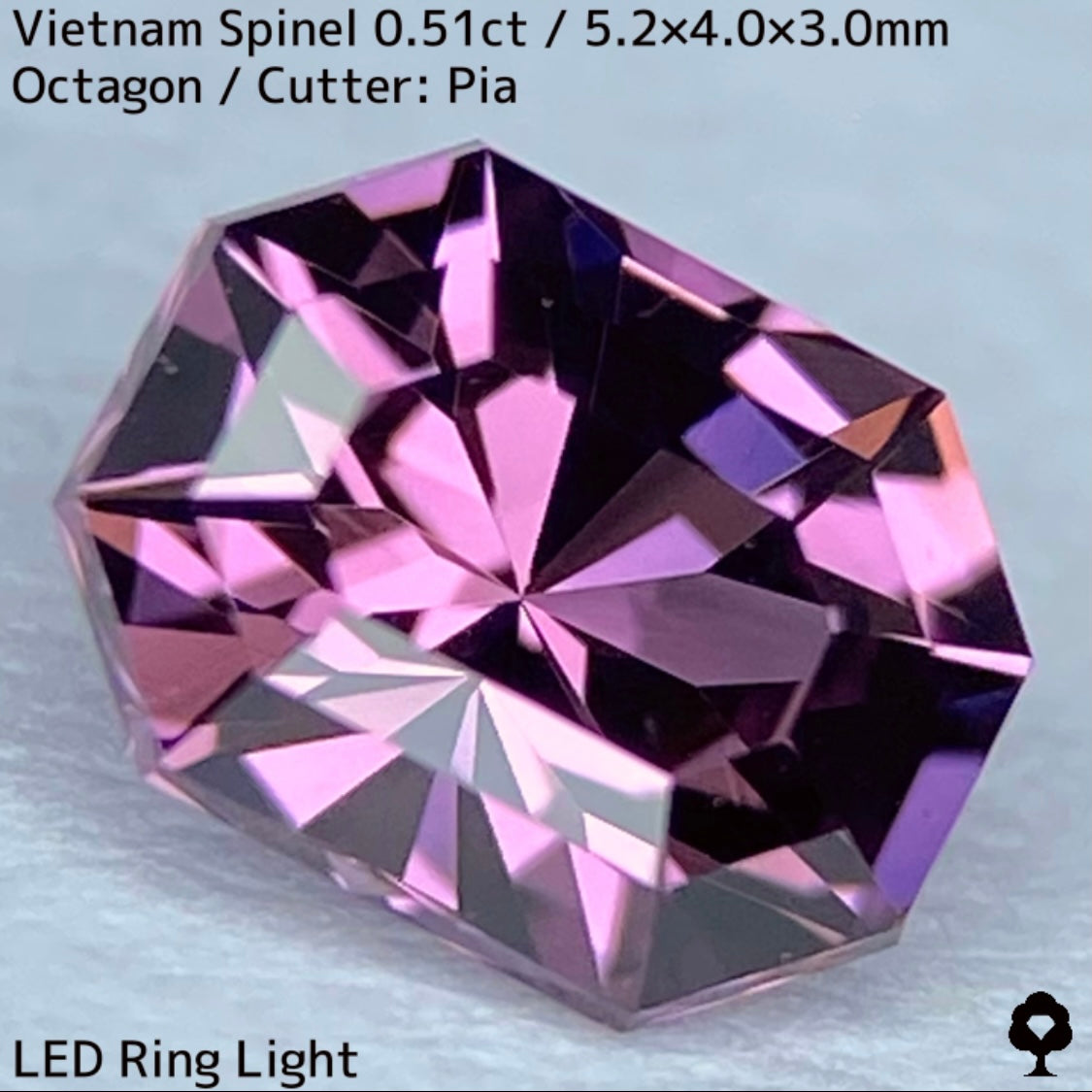 ベトナム産スピネル0.51ct★ファイアー溢れる深みあるパープリッシュピンクの美結晶