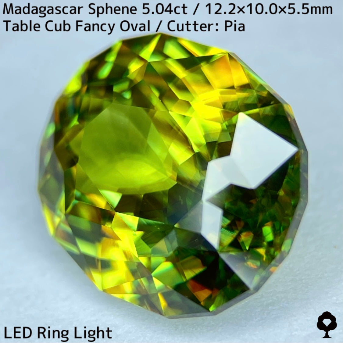マダガスカル産スフェーン 5.041ct★イエローイッシュグリーンの爽やかで華やかなファイアー溢れる美結晶