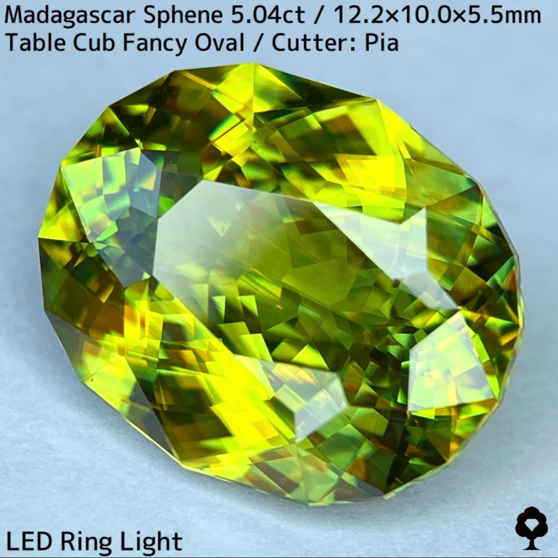 マダガスカル産スフェーン 5.041ct★イエローイッシュグリーンの爽やかで華やかなファイアー溢れる美結晶