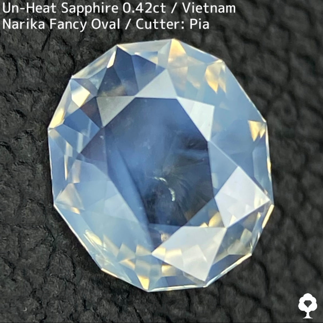 ベトナム産非加熱サファイア0.426ct★レモンゴールドの煌めきが美しい幻想的なシルキーホワイト
