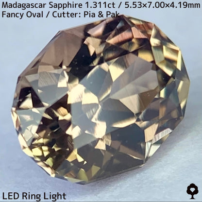 マダガスカル産サファイア1.311ct★ダンディな多色感たまらない成長が絵画のような一石