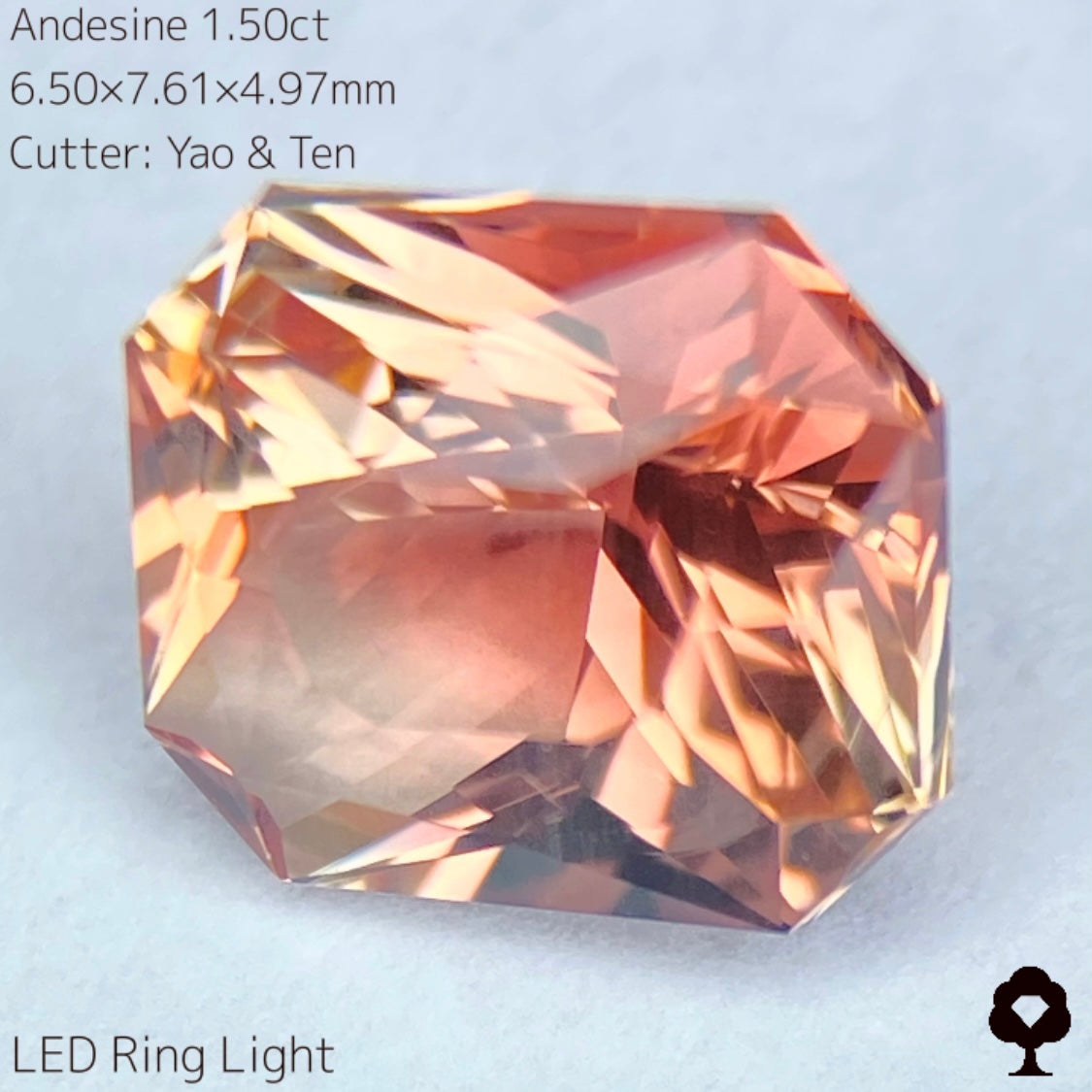 シェリーカラーの色だまりと木の葉のようなカットで秋満開🍂🍒🥃アンデシン1.500ct