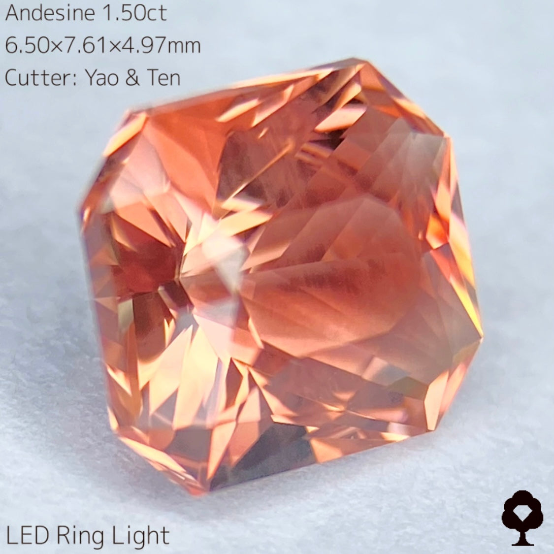 シェリーカラーの色だまりと木の葉のようなカットで秋満開🍂🍒🥃アンデシン1.500ct