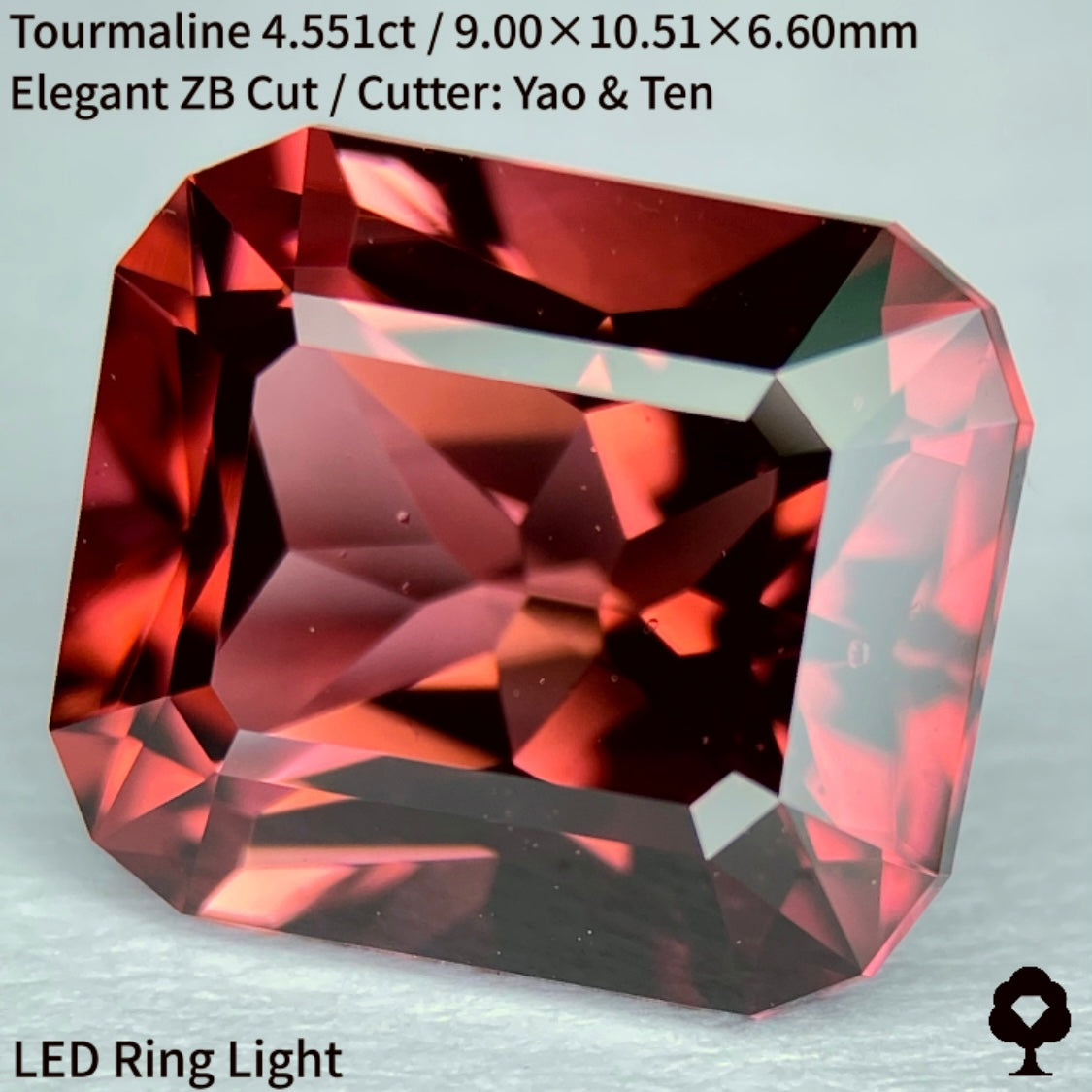 グラデ感ある秋色の紅葉狩りトルマリン4.551ct★宝石のカタチ浮かぶZBカット