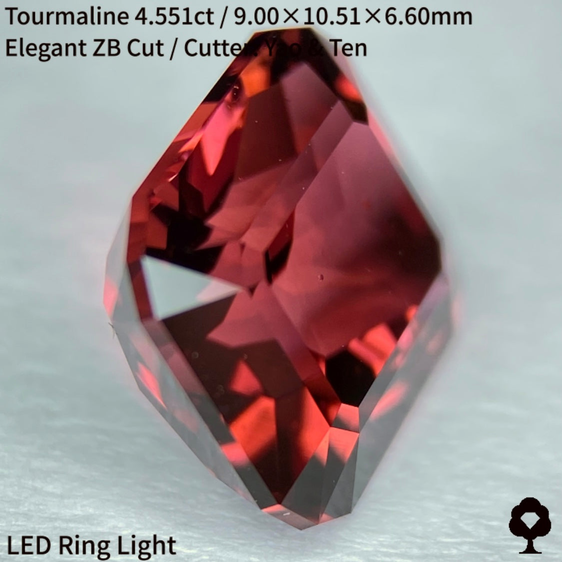 グラデ感ある秋色の紅葉狩りトルマリン4.551ct★宝石のカタチ浮かぶZBカット