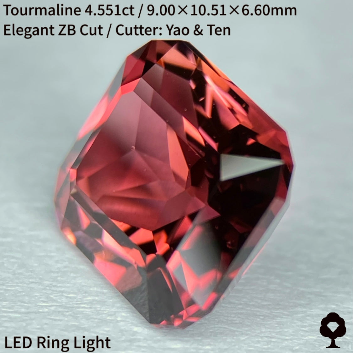 グラデ感ある秋色の紅葉狩りトルマリン4.551ct★宝石のカタチ浮かぶZBカット