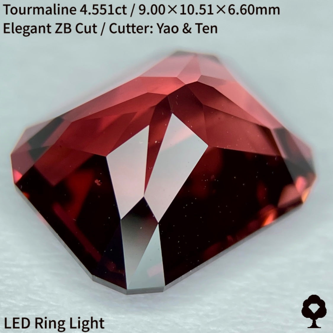 グラデ感ある秋色の紅葉狩りトルマリン4.551ct★宝石のカタチ浮かぶZBカット