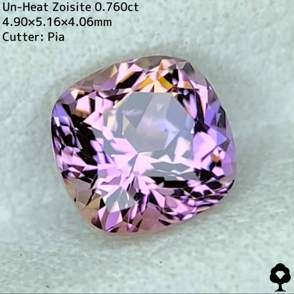非加熱ゾイサイト0.760ct★非加熱の希少な色のり良いピンクにゴールド・パープル混ざり合う多色感がたまらない