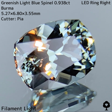 【ワンプライス】グリニッシュライトブルースピネル 0.938ct