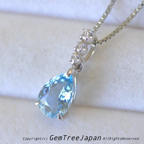 澄み渡る抜群の透明感✨アクアマリン0.74ct💎プラチナペンダント