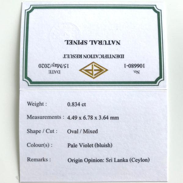 スピネル博物館 第6弾❗️アディダス自慢のカットで完成したスリランカ産カラーレススピネル0.834ct✨