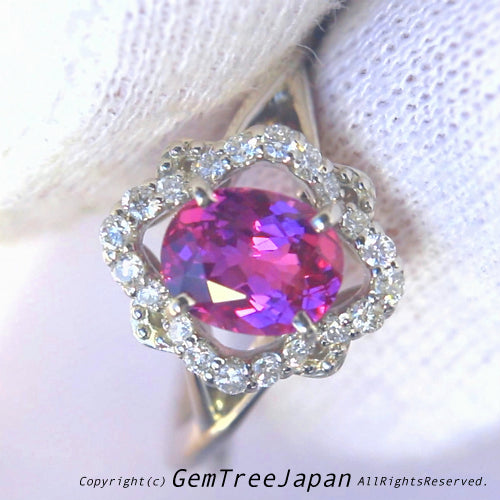 美しい濃厚色の輝き✨抜群のカットで仕上げた非加熱サファイア1.35ctプラチナリング💍
