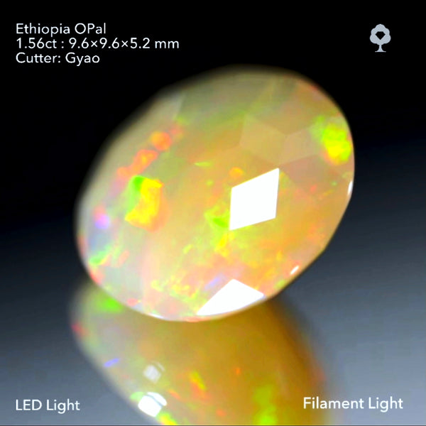 【元祖キューブスター・ラウンドversion】エチオピアオパール 1.56ct ゲオちゃん作品✨
