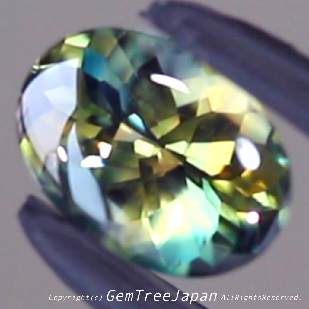 美色のまだら感がたまらない非加熱パーティーカラーサファイア1.840ct