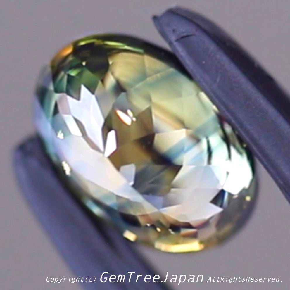 美色のまだら感がたまらない非加熱パーティーカラーサファイア1.840ct