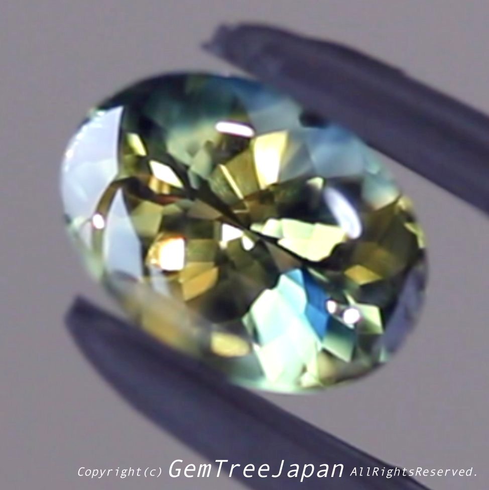 美色のまだら感がたまらない非加熱パーティーカラーサファイア1.840ct