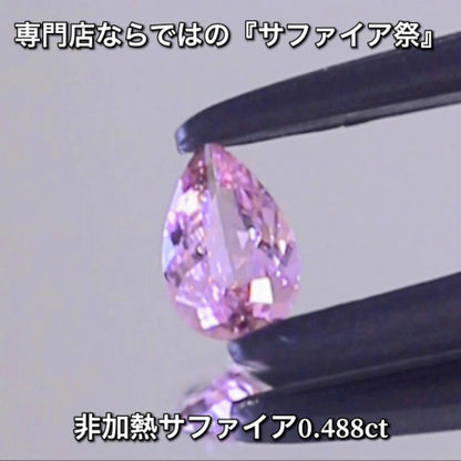 非加熱ピンク0.488ct💎専門店ならではの“サファイア祭り”✨魅力的な即決価格を付けてオークションでご紹介❗️こちらは本日「22時00分終了」となります⏰