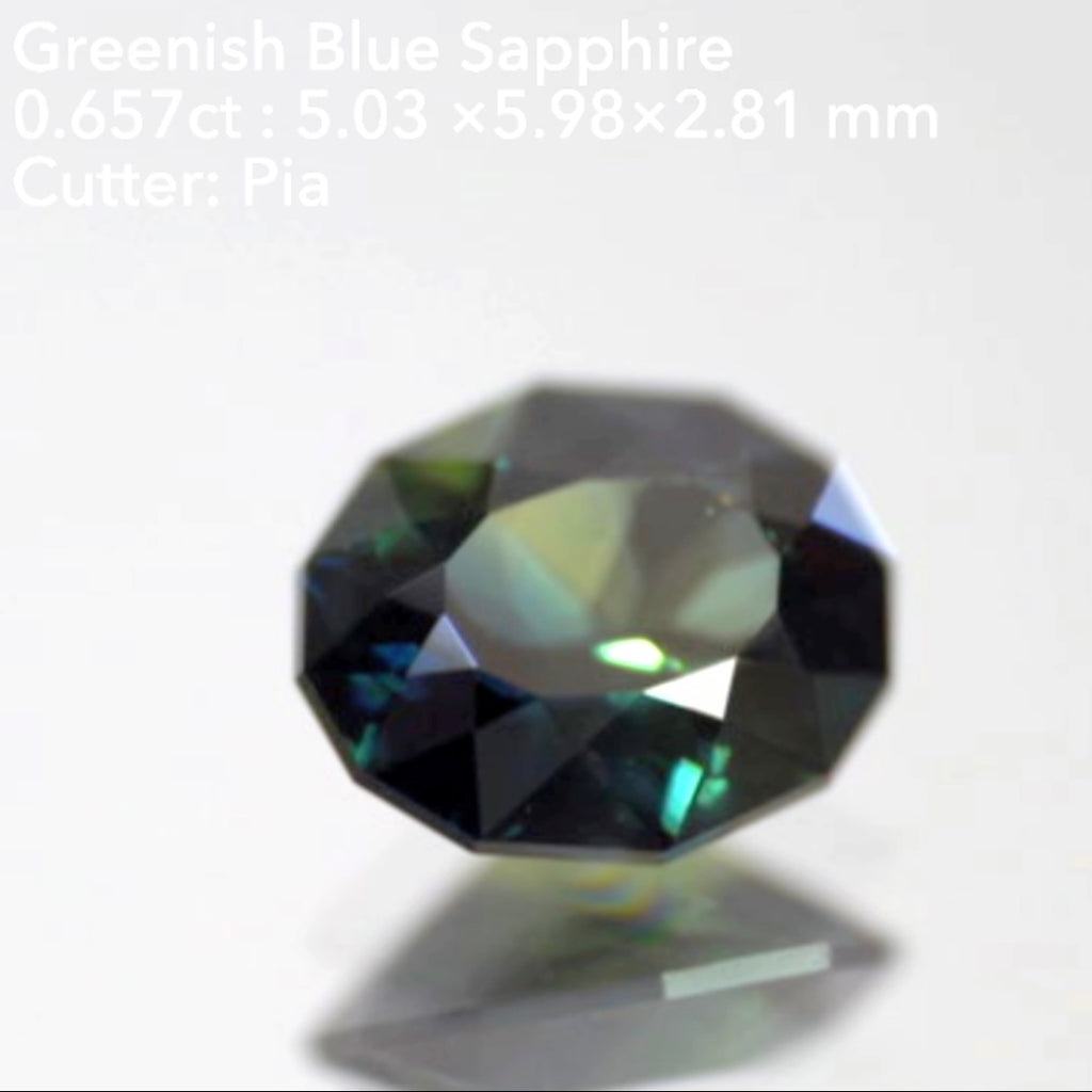 ハッキリ分かれる二つの美色✌️グリニッシュブルーサファイア0.657ct ...