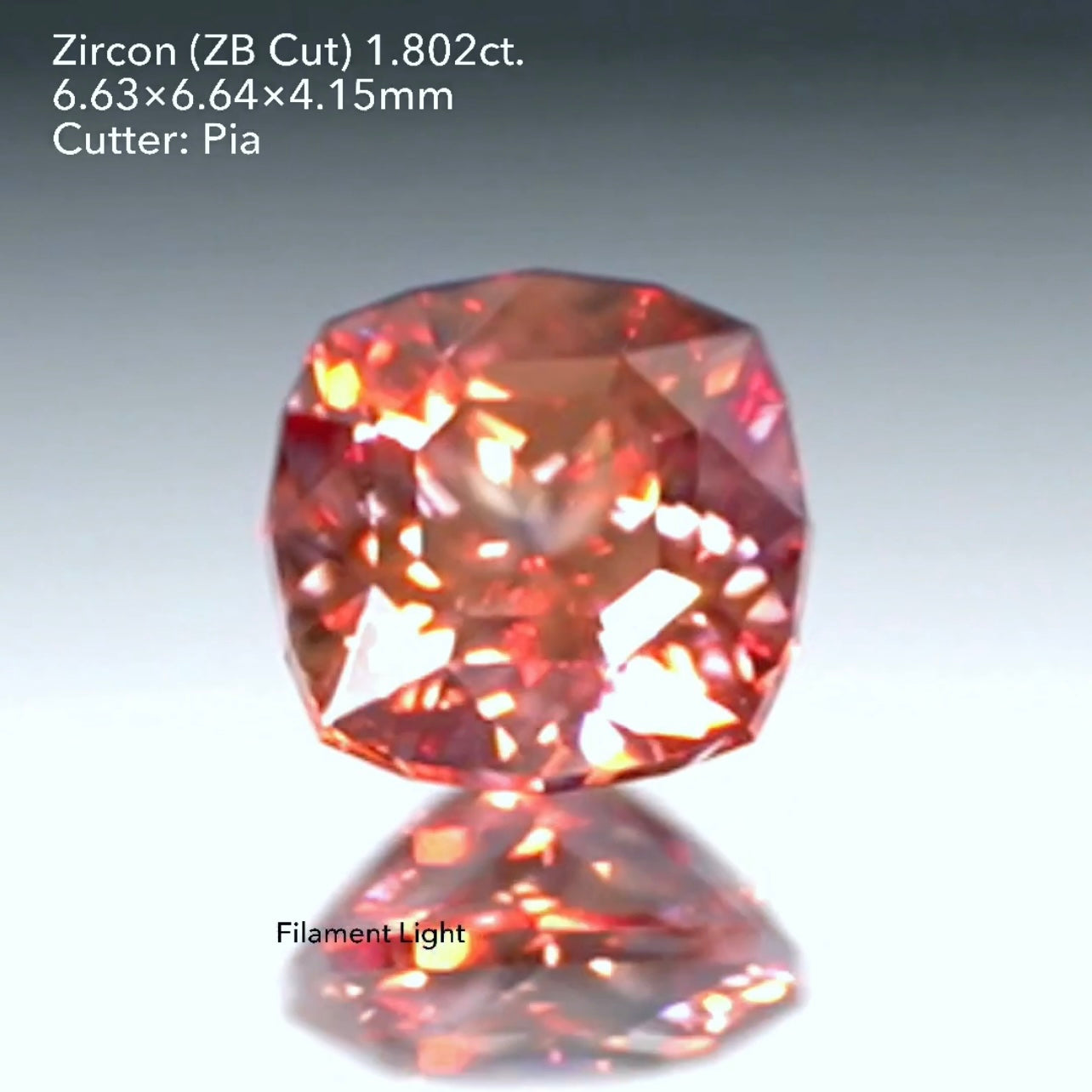 マラヤみたい❓オレンジィな大人のピンク💕ジルコン（ZB Cut）1.802ct