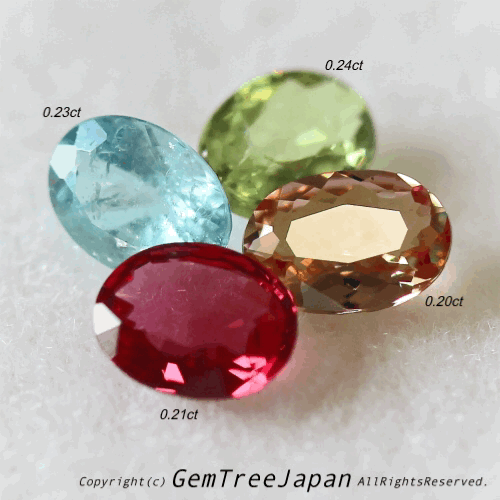 オーバルばかりのバラエティー4色セット計0.88ct💕お家時間を楽しく💕“ステイホームオークション”でご紹介です❗️