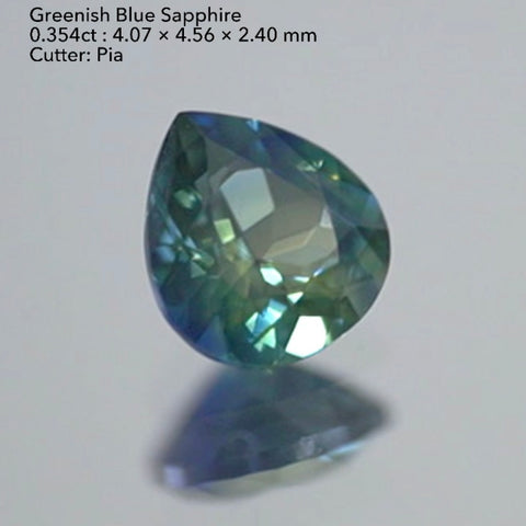 ZB利用OK👌🏻 幻想的なシルキー＆イエロー❤︎グリニッシュブルーサファイア0.354ct✨ピアッちゃん作品 💖3/29チハルームご紹介作品💖