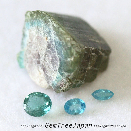 カット石と原石のセット💎パライバトルマリン4個セット合計8.43ct🏁同時終了多発オークション⏰バージョン♪【最落ナシ1円スタート❗️】