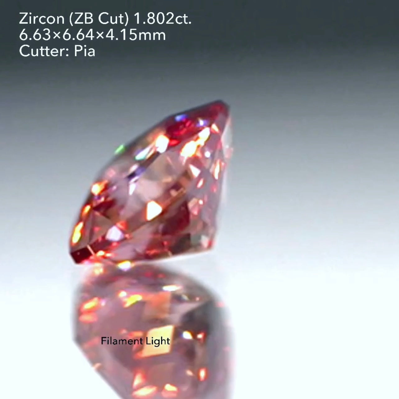 マラヤみたい❓オレンジィな大人のピンク💕ジルコン（ZB Cut）1.802ct