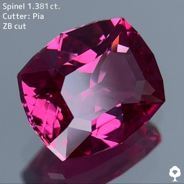 ピンク好きにはたまらない宝石のカタチ浮かぶ美クッション★スピネル 1.381ct【ZB cut】