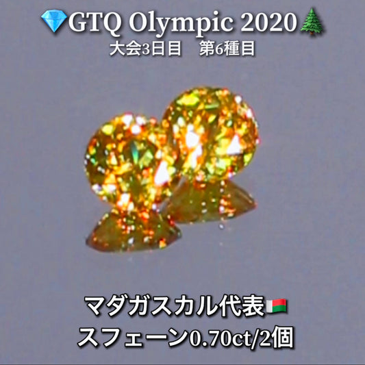 マダガスカル代表🇲🇬 0.70ct(2個)💎GTQ Olympic 2020大会3日目🎊第6種目🌲最落ナシ1円スタート❗️魅力的な“即決価格”付き✌️こちらは26日「13時30分終了」となります🕜