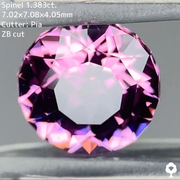 抜群のカットと超可愛いピンクに連なる宝石形ファセット【ZBカット】スピネル 1.383ct