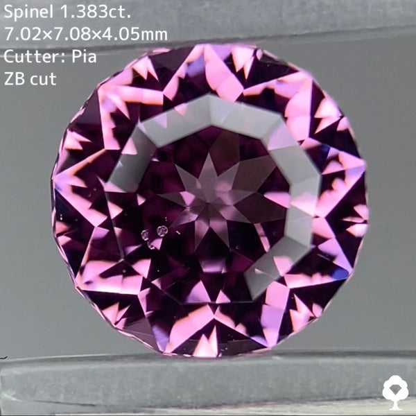 抜群のカットと超可愛いピンクに連なる宝石形ファセット【ZBカット】スピネル 1.383ct