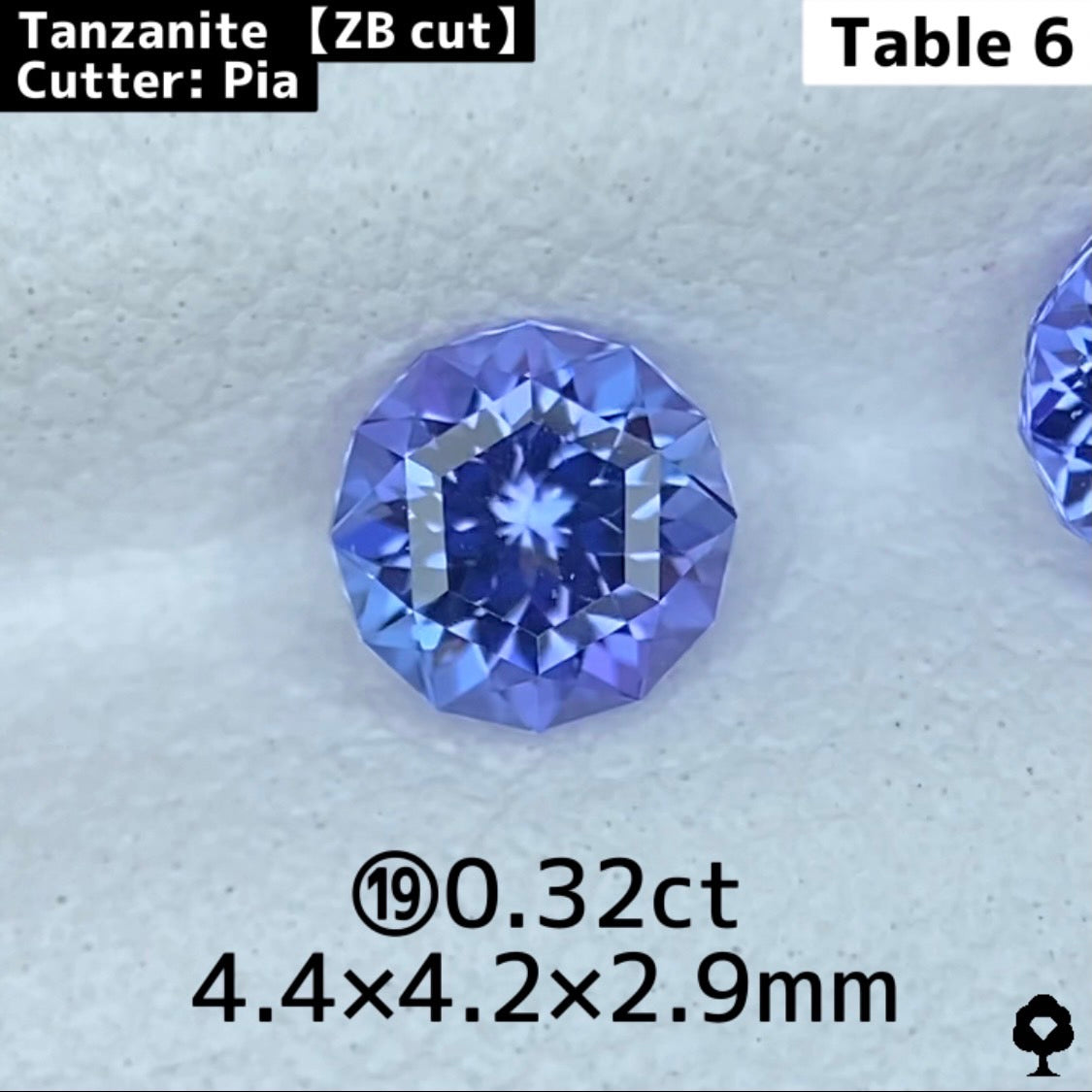 【ライブチャット購入者様専用】⑲ タンザナイト（4.2mm/Table 6 ZB Cut）0.32ct