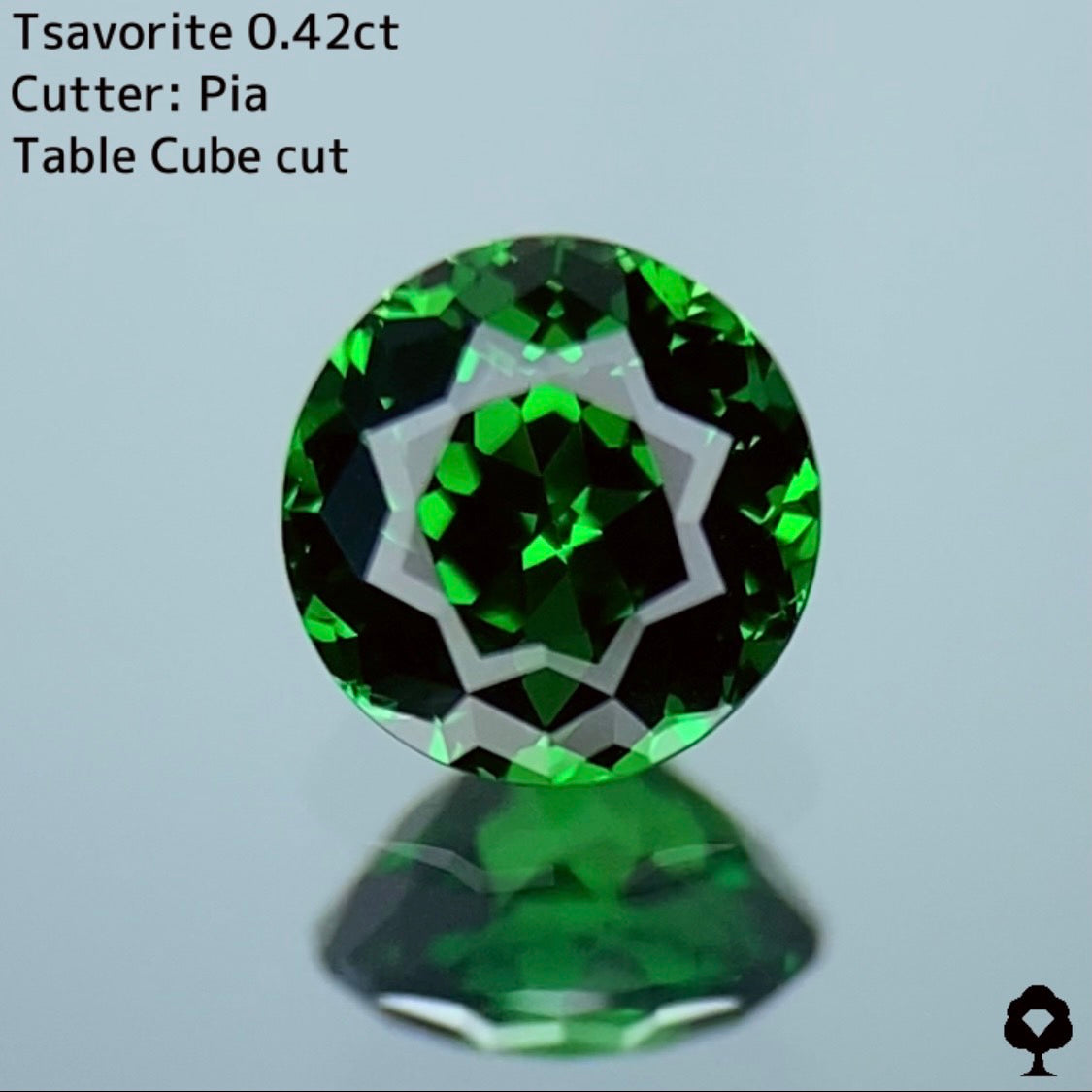 お客さま専用【Pia Table Cube Cut】ピアッちゃんの初テーブルキューブ作品★ツァボライト 0.42ct