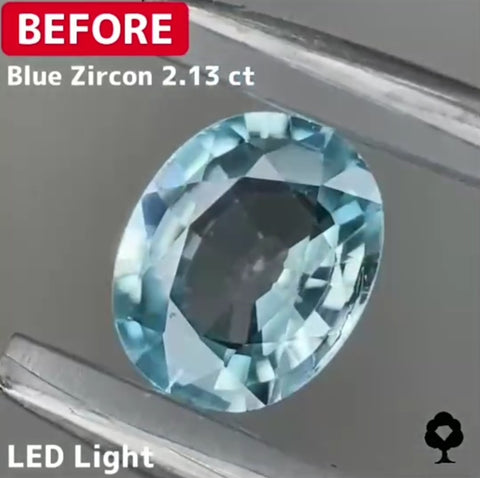 【BeforeAfterギャンブル企画2🦐】カットがモヤモヤするBefore宝石が生まれ変わる‼️ブルージルコン Before 2.13ct