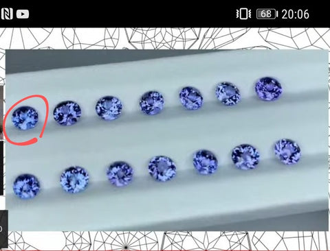 【チャットオークション落札者様専用】⑤ タンザナイト（4.8mm/Cube Cut）0.42ct