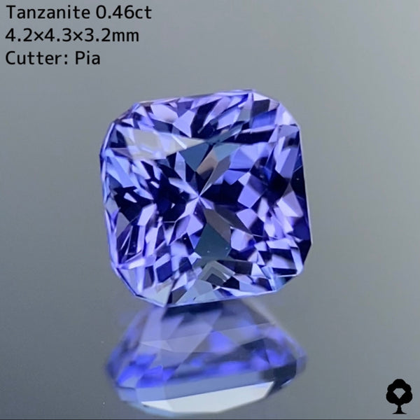パープル強めのラベンダーカラーの細やかな煌めき★タンザナイト 0.46ct ピアッ作品